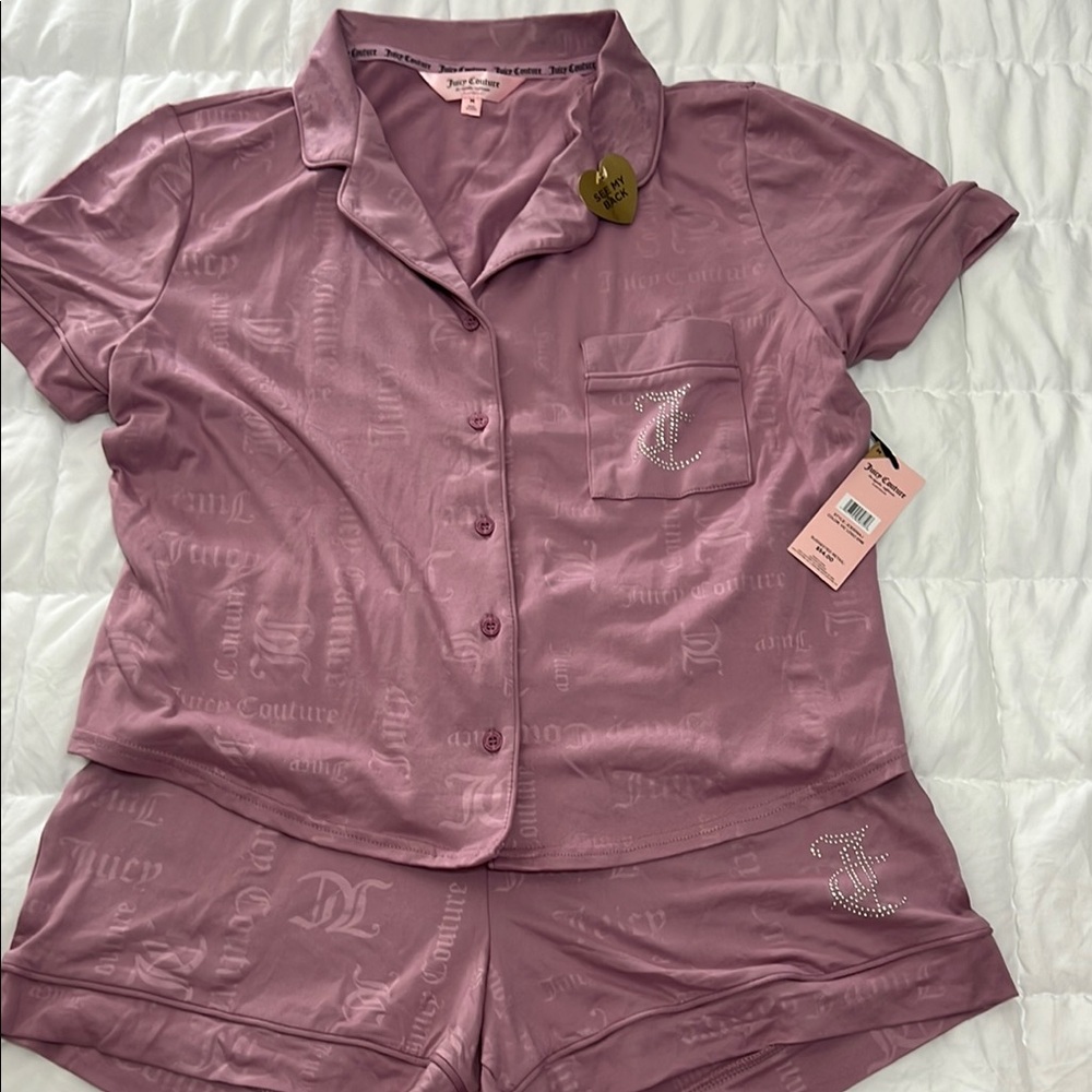 Juicy Couture Pink Satin Sleepwear Set
